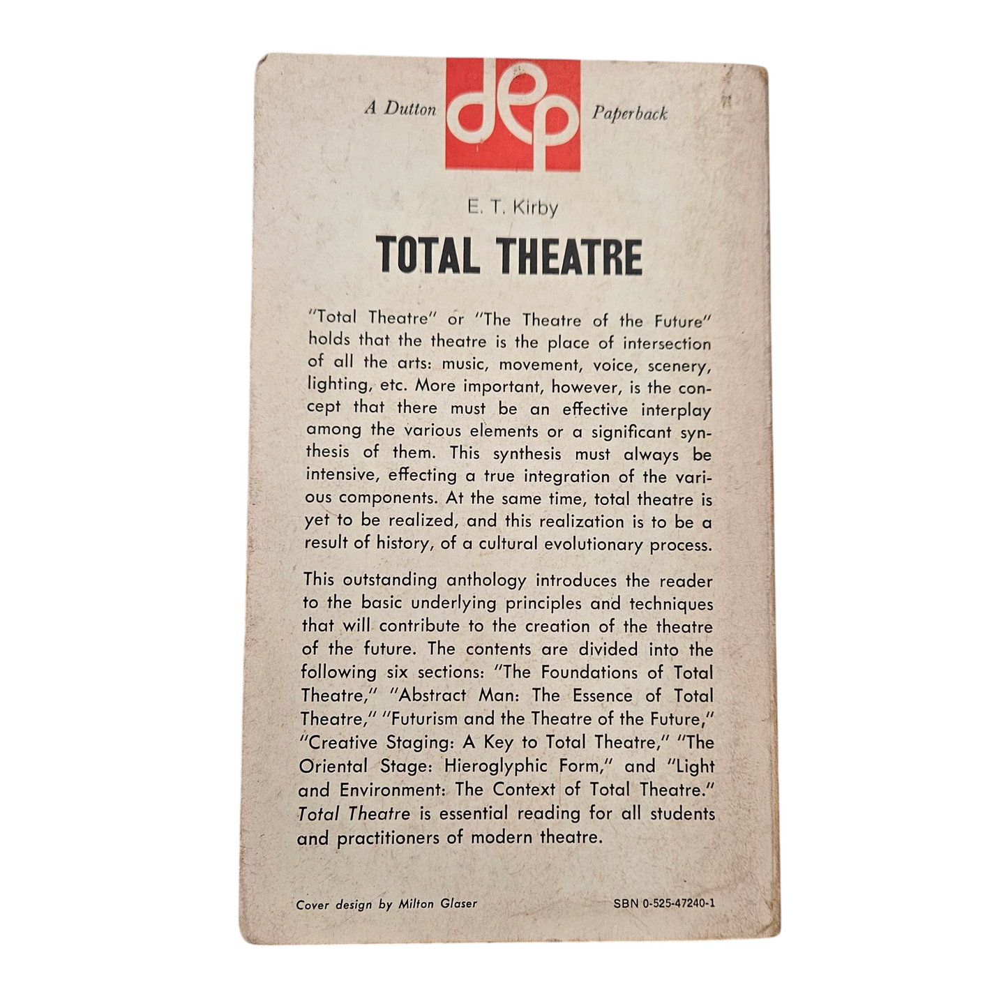 Total theatre - a critical snthology edited by E.T Kirby‏